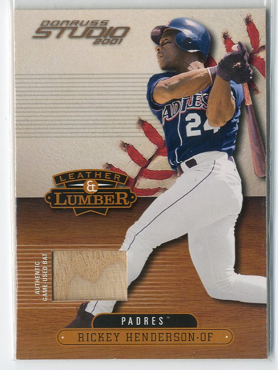 2001 Studio Leather and Lumber #LL14 Rickey Henderson