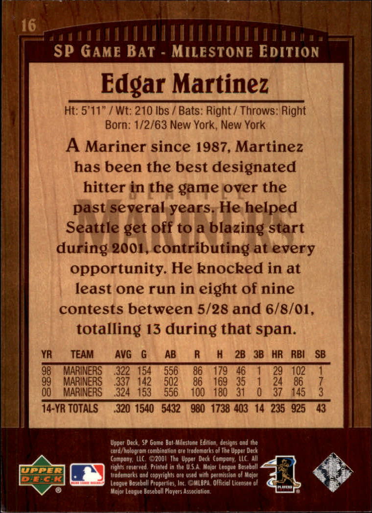 A8487- 2001 Sp Spiel Schläger Milestone BB Karte #S 1-90 -du Pick- 15 + Gratis - Bild 29 von 135