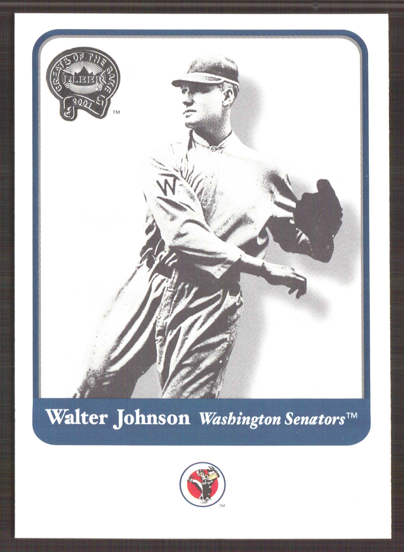 2001 Greats of the Game #15 Walter Johnson