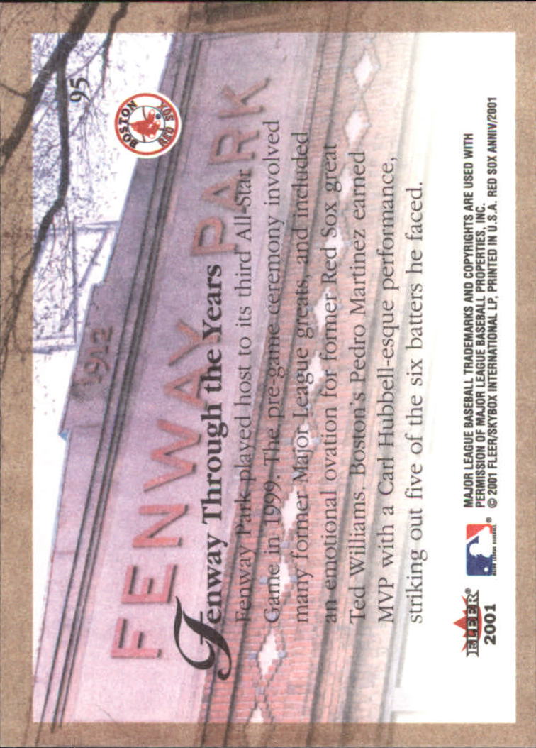 2001 Fleer Red Sox 100th #95 Fenway Park back image
