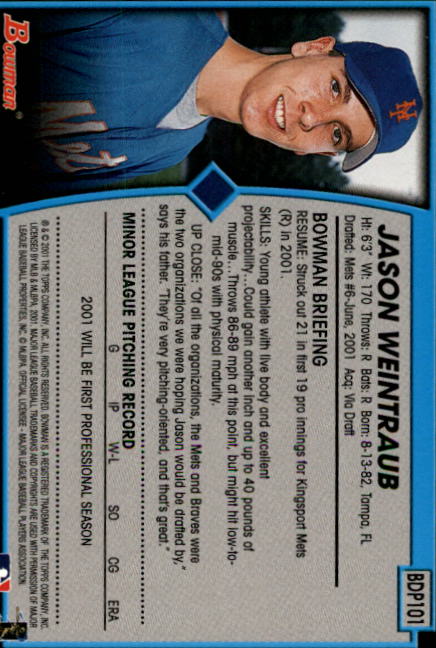 2001 Bowman Draft Baseball Card Pick - Picture 193 of 211