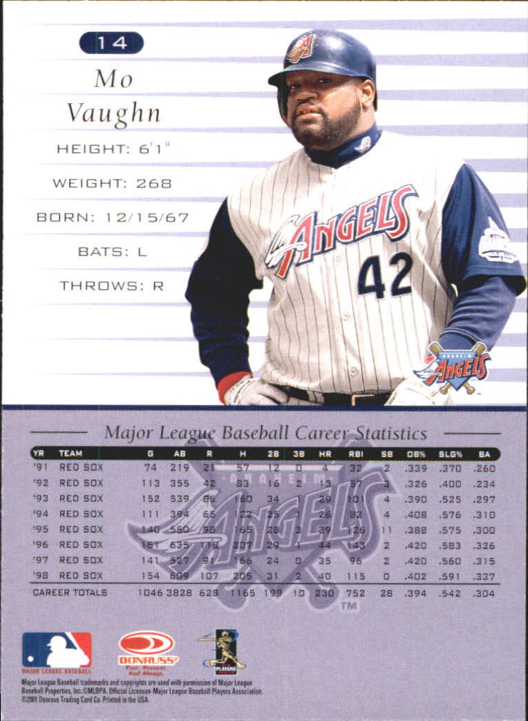 A8497- 2001 Donruss Baseball Karten 1-150 + Einsätze -du Pick- 15 + Free US - Bild 301 von 398