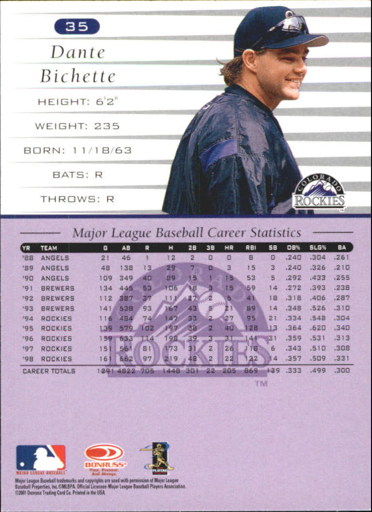 A8497- 2001 Donruss Baseball Karten 1-150 + Einsätze -du Pick- 15 + Free US - Bild 313 von 398