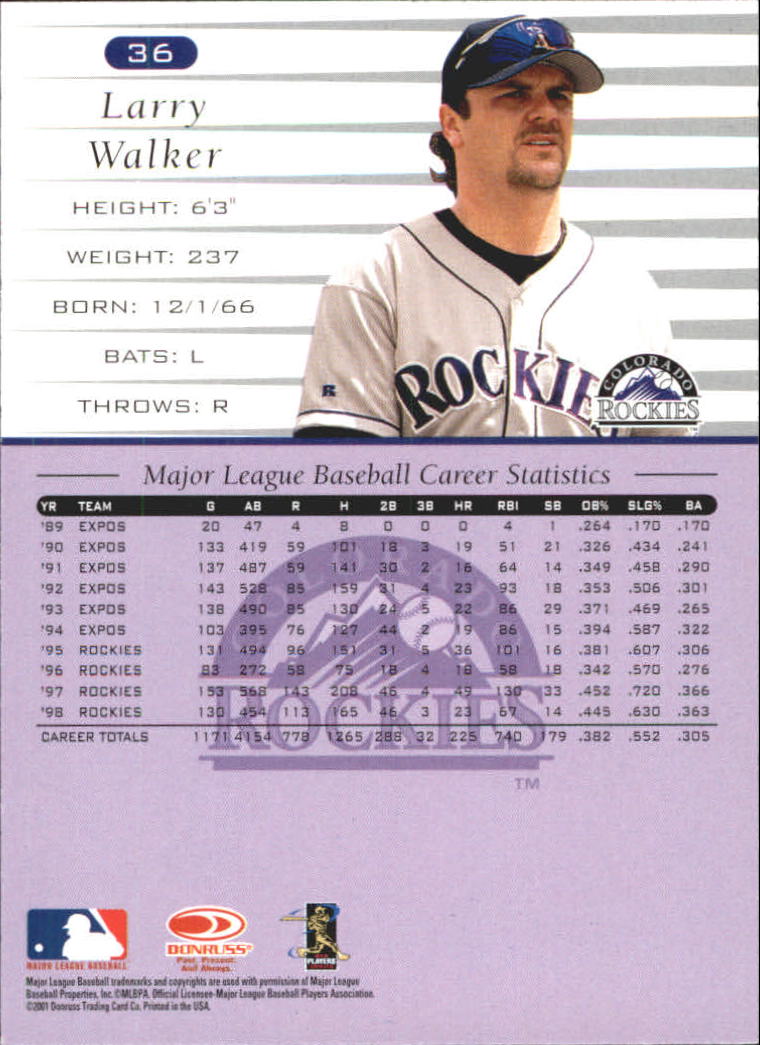 A8497- 2001 Donruss Baseball Karten 1-150 + Einsätze -du Pick- 15 + Free US - Bild 315 von 398