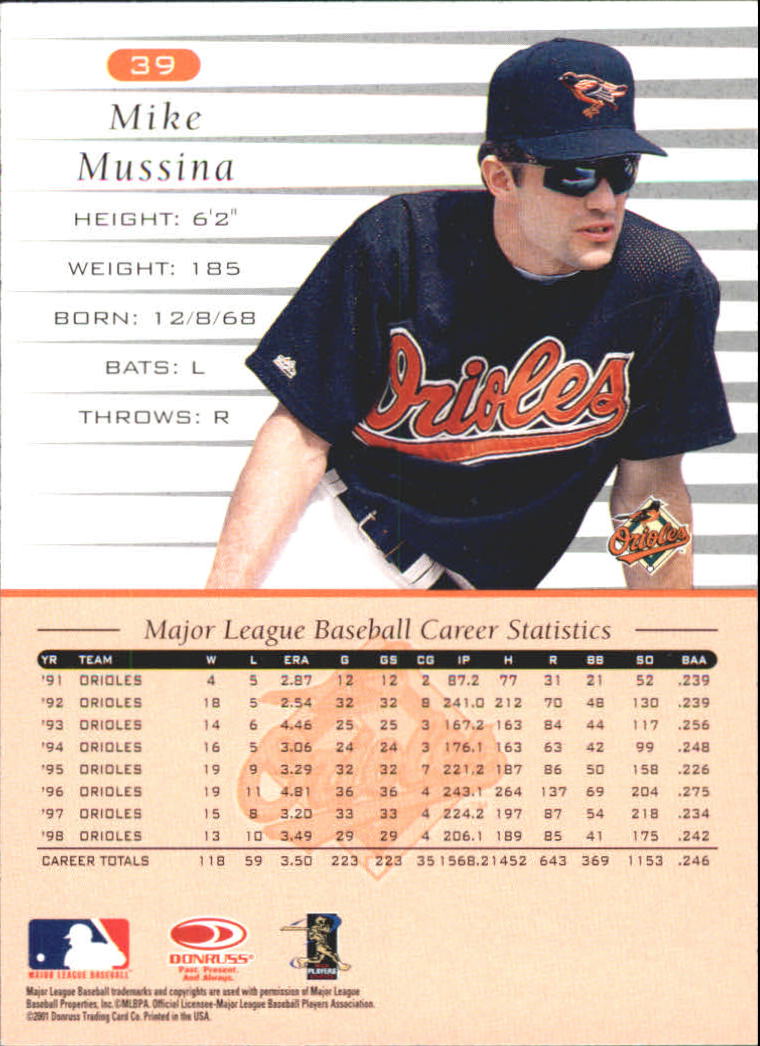 A8497- 2001 Donruss Baseball Karten 1-150 + Einsätze -du Pick- 15 + Free US - Bild 317 von 398