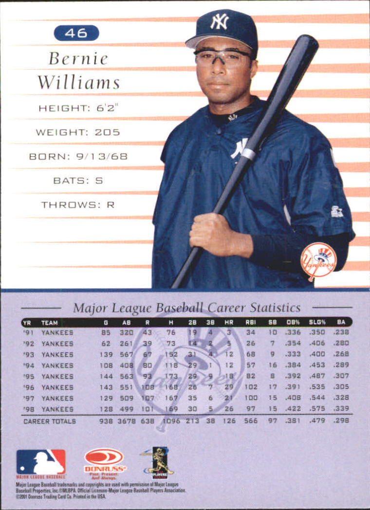 A8497- 2001 Donruss Baseball Karten 1-150 + Einsätze -du Pick- 15 + Free US - Bild 327 von 398
