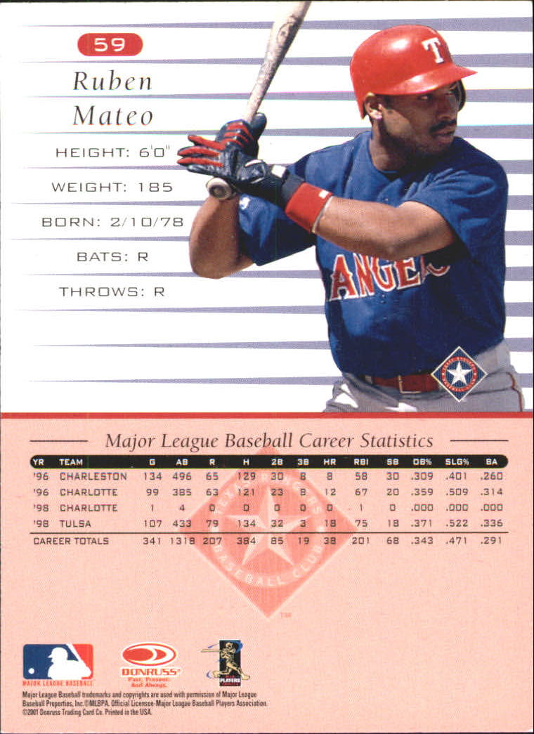 A8497- 2001 Donruss Baseball Karten 1-150 + Einsätze -du Pick- 15 + Free US - Bild 349 von 398