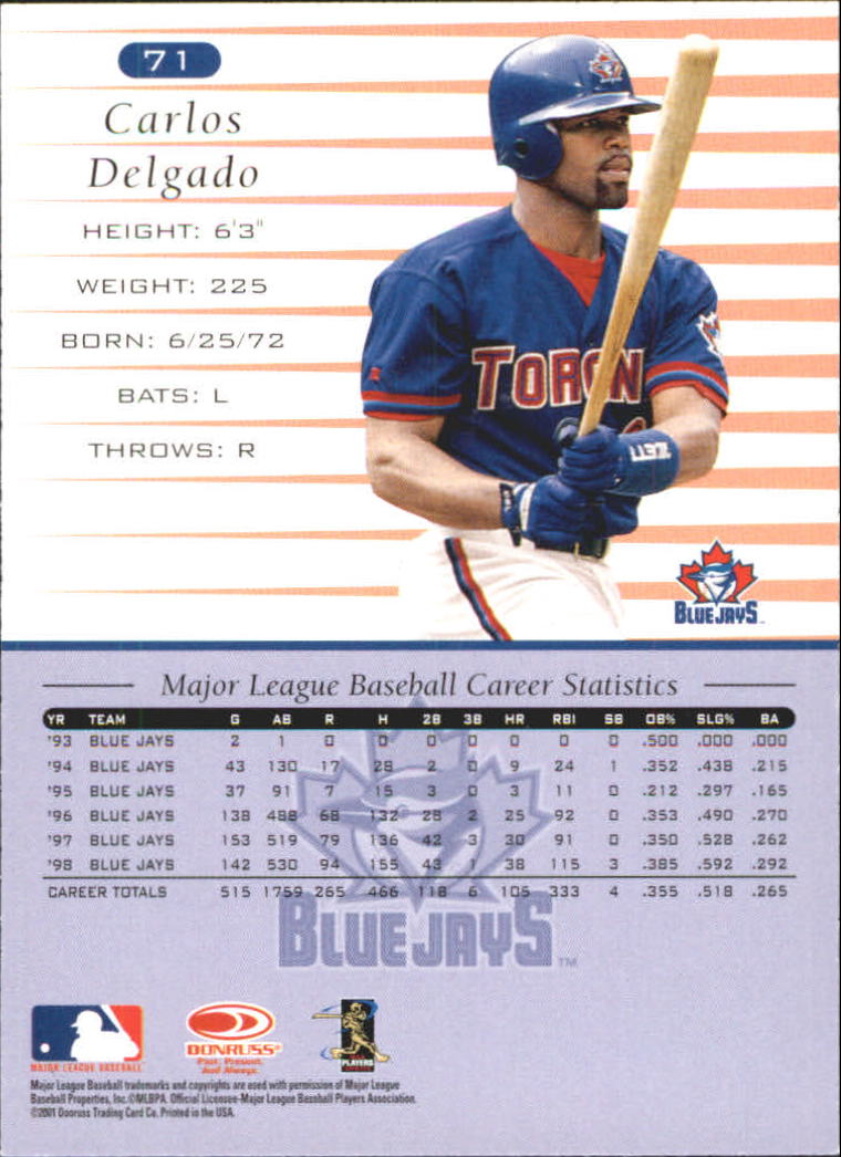 A8497- 2001 Donruss Baseball Karten 1-150 + Einsätze -du Pick- 15 + Free US - Bild 363 von 398