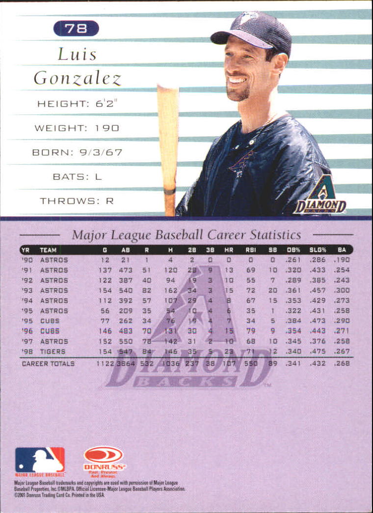 A8497- 2001 Donruss Baseball Karten 1-150 + Einsätze -du Pick- 15 + Free US - Bild 373 von 398