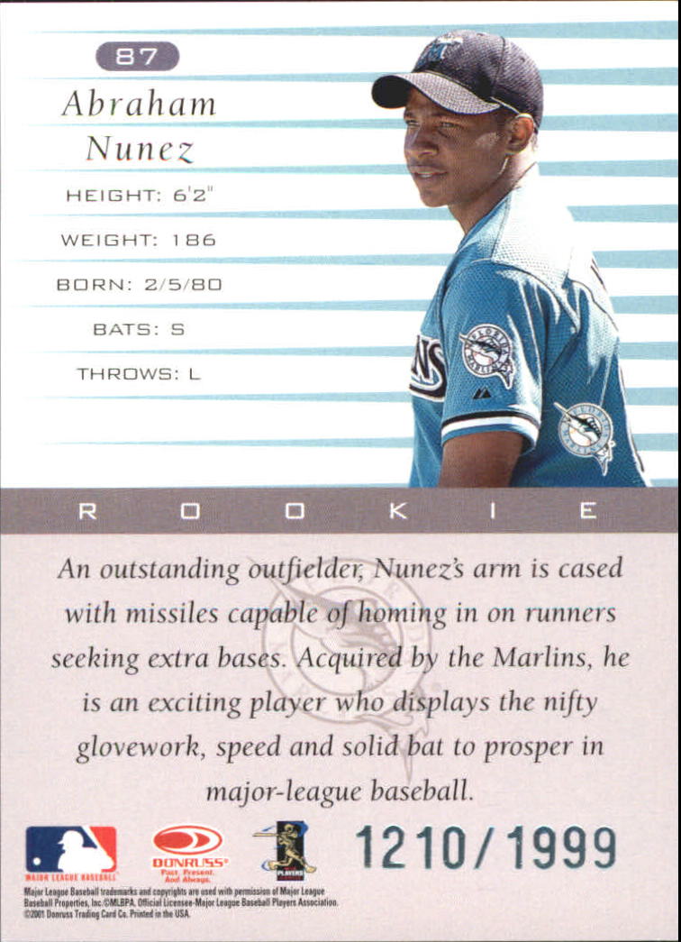 A8497- 2001 Donruss Baseball Karten 1-150 + Einsätze -du Pick- 15 + Free US - Bild 385 von 398