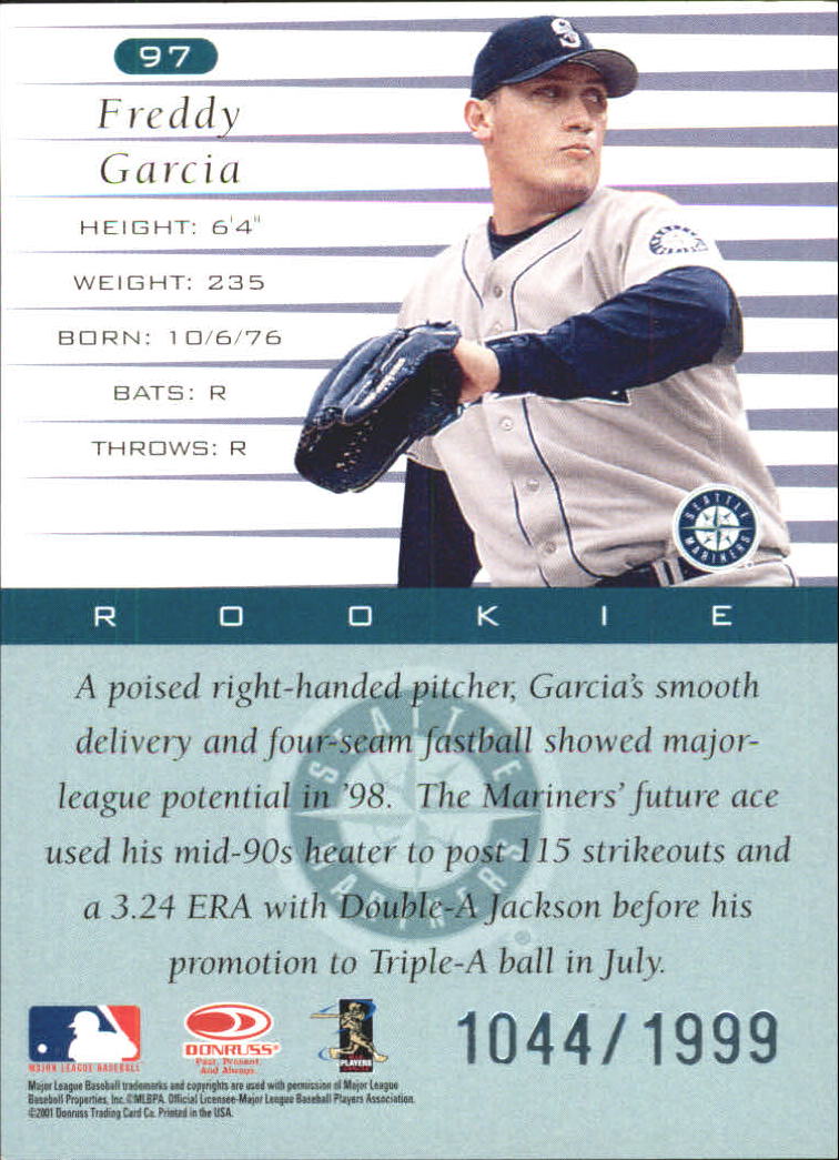 A8497- 2001 Donruss Baseball Karten 1-150 + Einsätze -du Pick- 15 + Free US - Bild 395 von 398