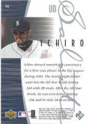 2001 Upper Deck Rookie Update Ichiro Tribute #44 Ichiro Suzuki SAL back image