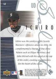 2001 Upper Deck Rookie Update Ichiro Tribute #48 Ichiro Suzuki SAL back image