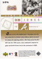 2001 SP Game Bat Edition Line Up Time #LT4 Chipper Jones back image