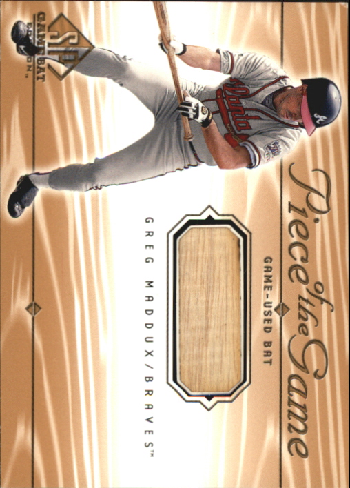 2001 SP Game Bat Edition Piece of the Game #GM Greg Maddux