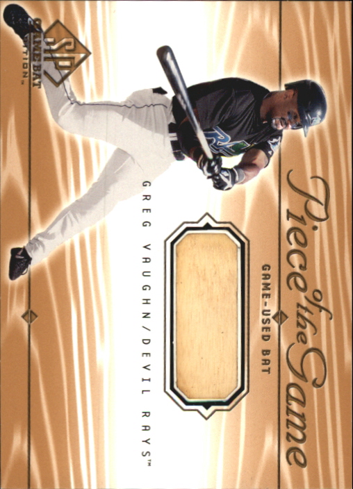 2001 SP Game Bat Edition Piece of the Game #GV Greg Vaughn