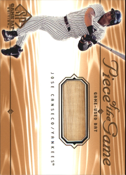 2001 SP Game Bat Edition Piece of the Game #JC Jose Canseco