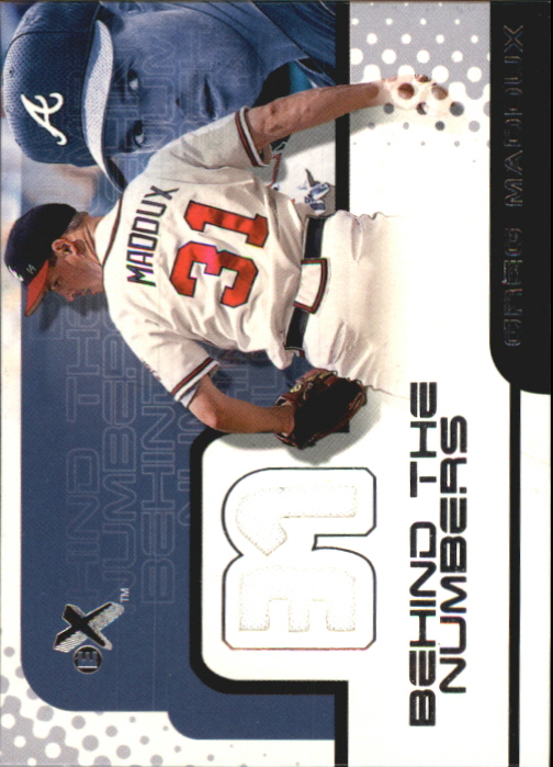 2001 E-X Behind the Numbers Game Jersey #BH37 Greg Maddux