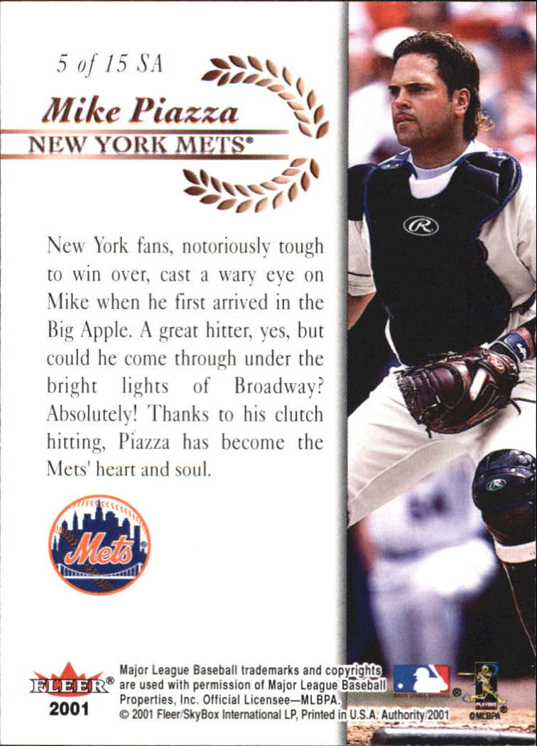 2001 Fleer Authority Seal of Approval #5 Mike Piazza back image
