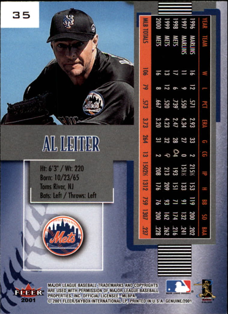 2001 Fleer Genuine Baseball "Main Set" Cards #1 to #128 Rookies and Veterans - Picture 71 of 205