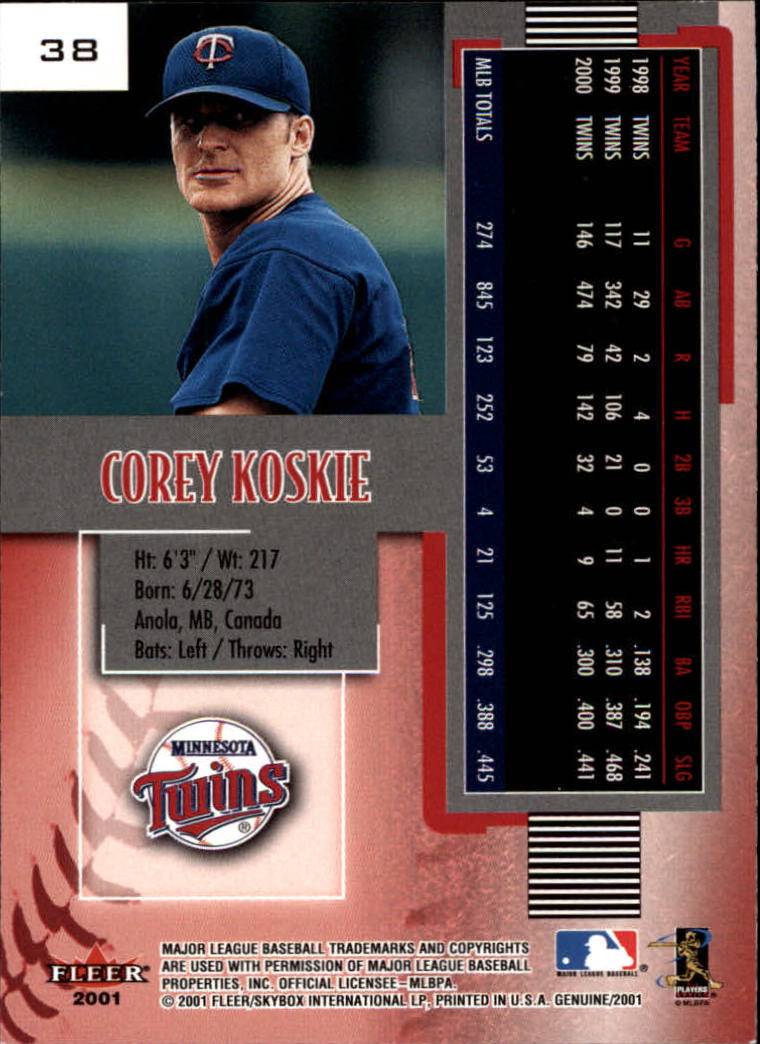 2001 Fleer Genuine Baseball "Main Set" Cards #1 to #128 Rookies and Veterans - Picture 77 of 205