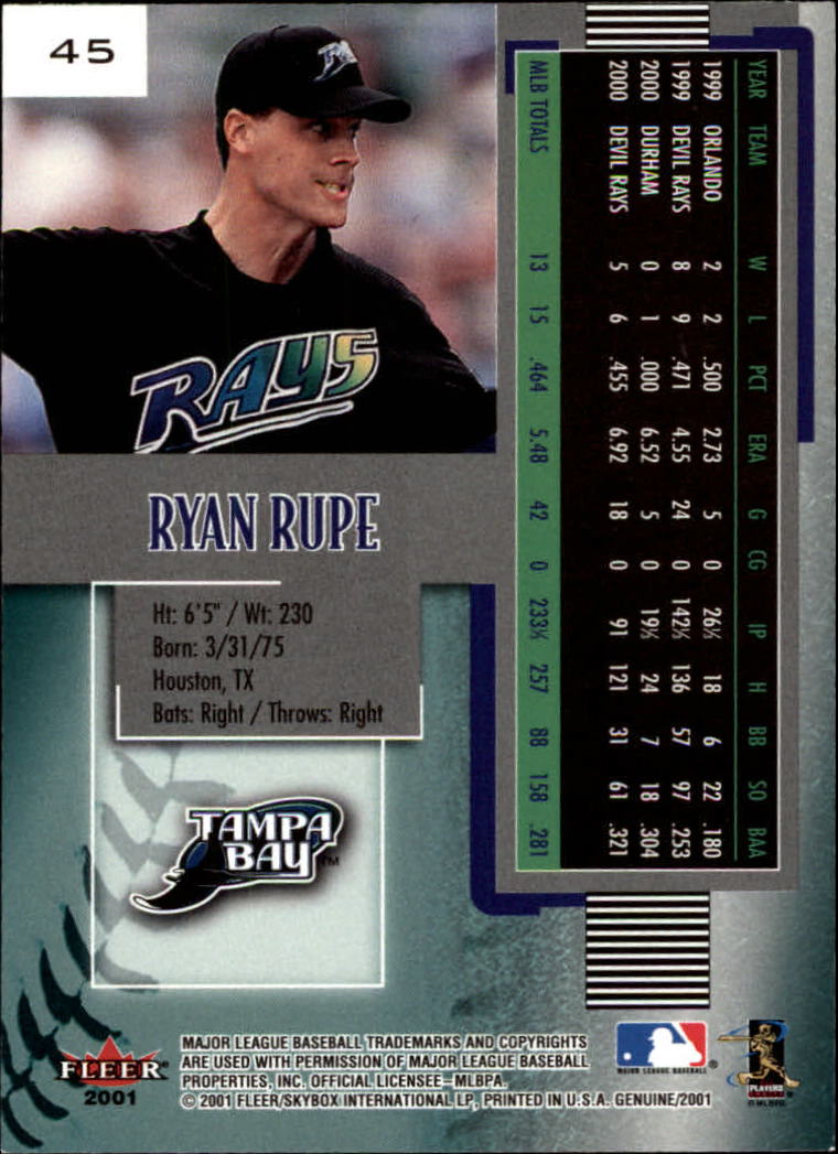 2001 Fleer Genuine Baseball "Main Set" Cards #1 to #128 Rookies and Veterans - Picture 91 of 205