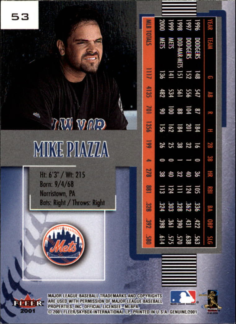 2001 Fleer Genuine Baseball "Main Set" Cards #1 to #128 Rookies and Veterans - Picture 105 of 205