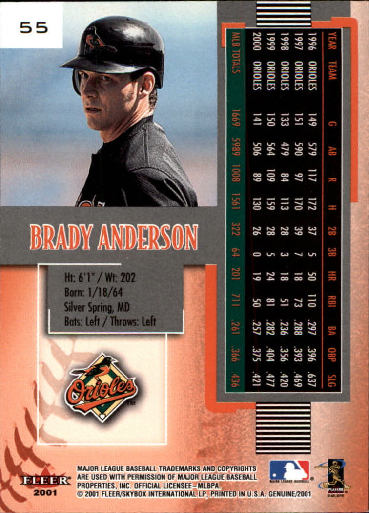 2001 Fleer Genuine Baseball "Main Set" Cards #1 to #128 Rookies and Veterans - Picture 109 of 205