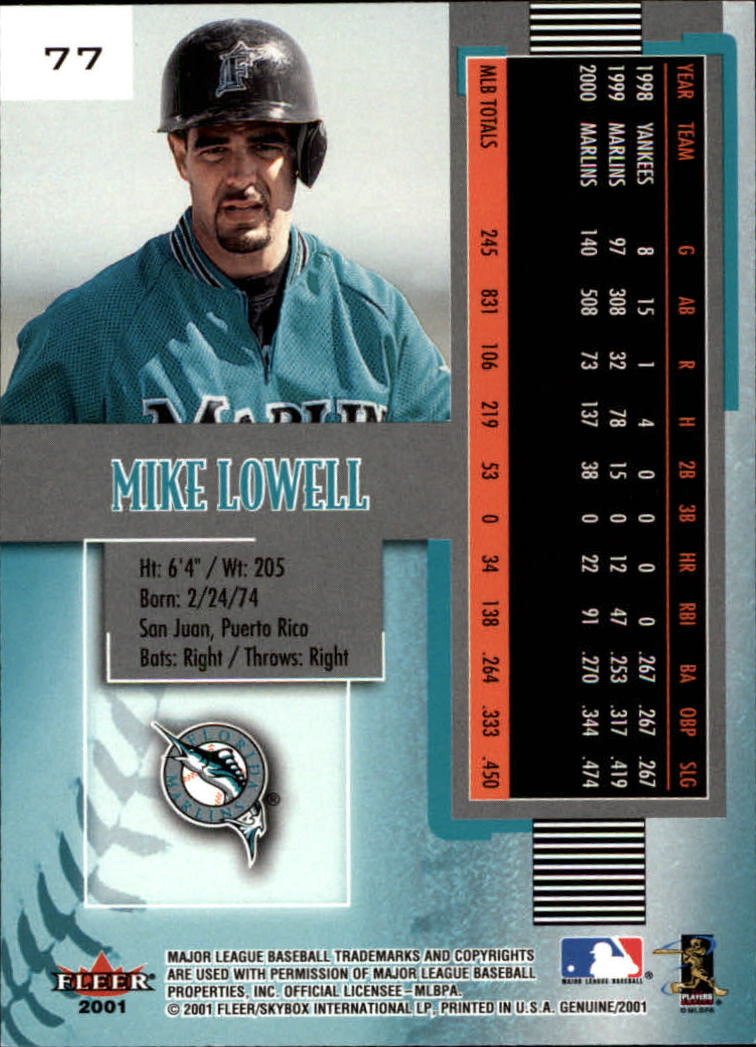 2001 Fleer Genuine Baseball "Main Set" Cards #1 to #128 Rookies and Veterans - Picture 149 of 205