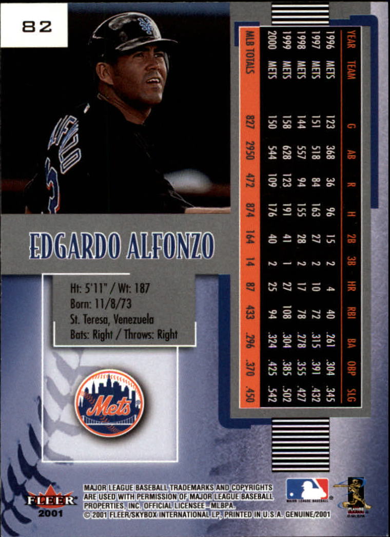 2001 Fleer Genuine #82 Edgardo Alfonzo back image