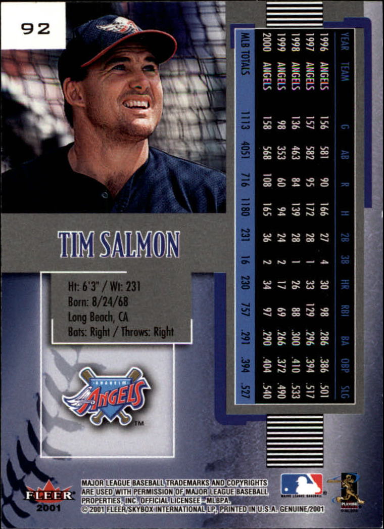 2001 Fleer Genuine Baseball "Main Set" Cards #1 to #128 Rookies and Veterans - Picture 179 of 205