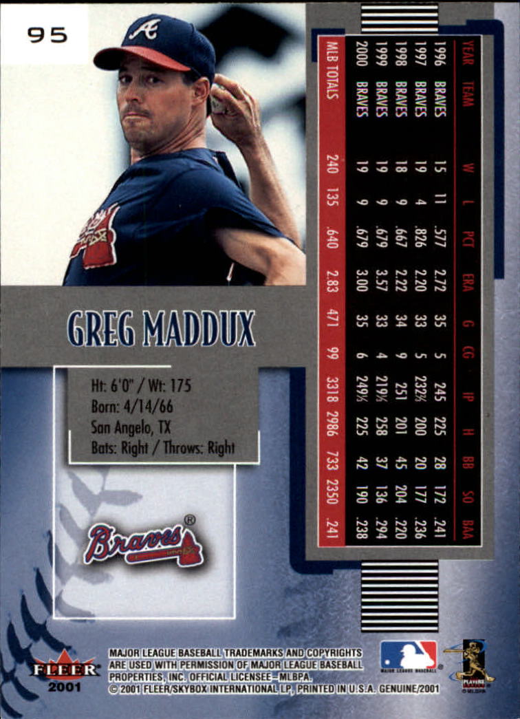 2001 Fleer Genuine Baseball "Main Set" Cards #1 to #128 Rookies and Veterans - Picture 185 of 205