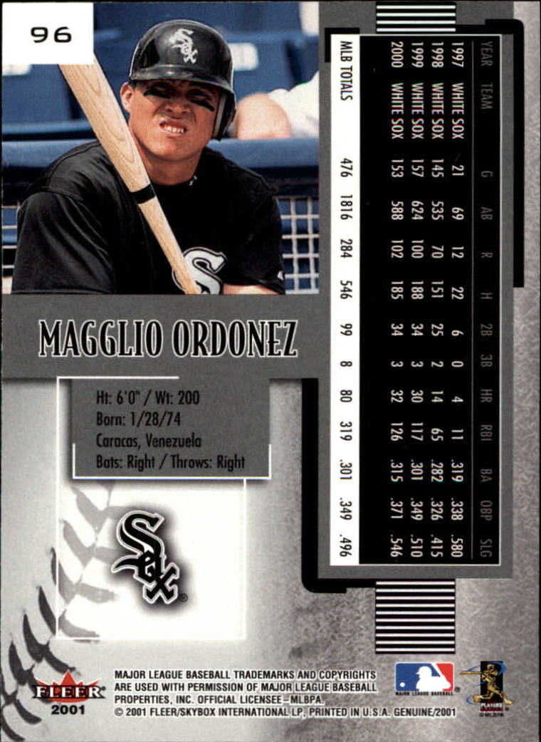 2001 Fleer Genuine Baseball "Main Set" Cards #1 to #128 Rookies and Veterans - Picture 187 of 205
