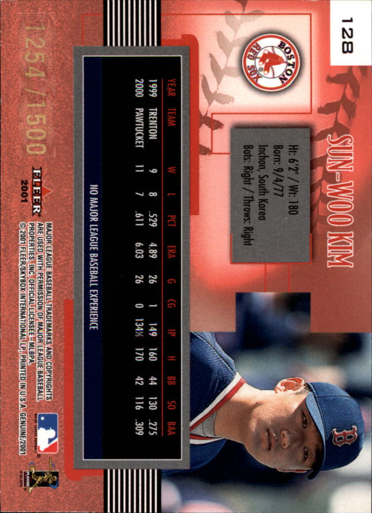 2001 Fleer Genuine Baseball "Main Set" Cards #1 to #128 Rookies and Veterans - Picture 205 of 205