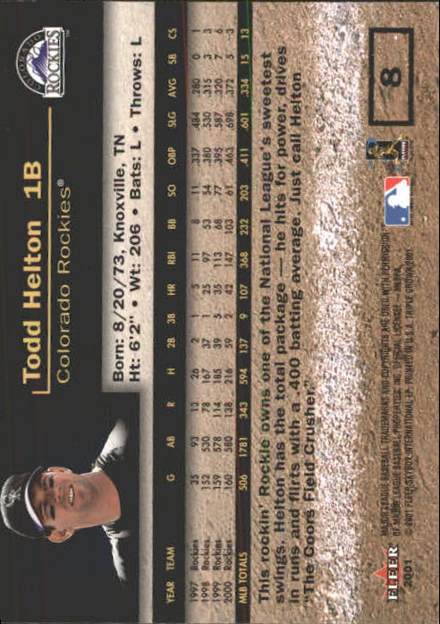 2001 Fleer Triple Crown Baseball "Main Set" Cards #1 to #150 - Picture 17 of 301