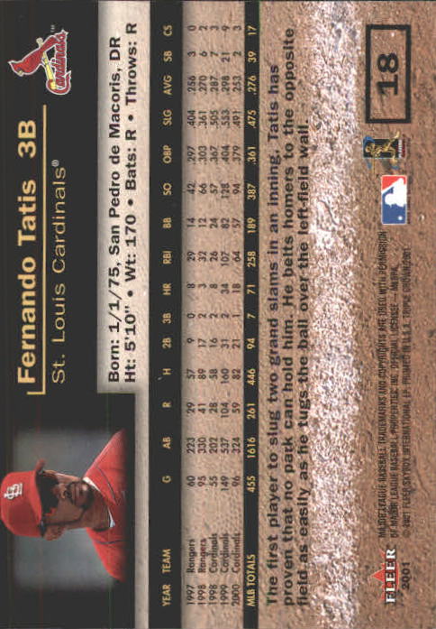 2001 Fleer Triple Crown Baseball "Main Set" Cards #1 to #150 - Picture 37 of 301