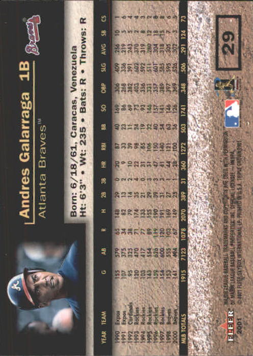 2001 Fleer Triple Crown Baseball "Main Set" Cards #1 to #150 - Picture 59 of 301