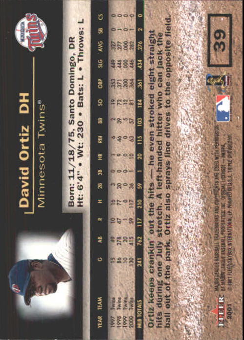 2001 Fleer Triple Crown Baseball "Main Set" Cards #1 to #150 - Picture 79 of 301