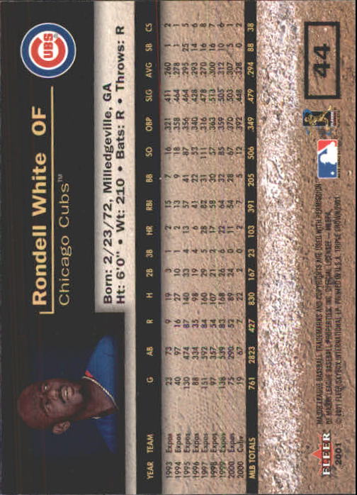 2001 Fleer Triple Crown Baseball "Main Set" Cards #1 to #150 - Picture 89 of 301