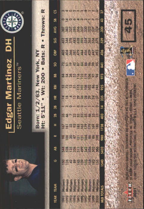 2001 Fleer Triple Crown Baseball "Main Set" Cards #1 to #150 - Picture 91 of 301