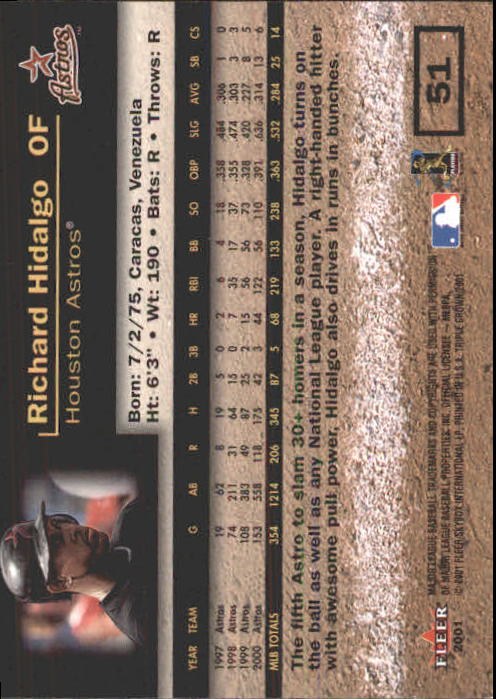 2001 Fleer Triple Crown Baseball "Main Set" Cards #1 to #150 - Picture 103 of 301