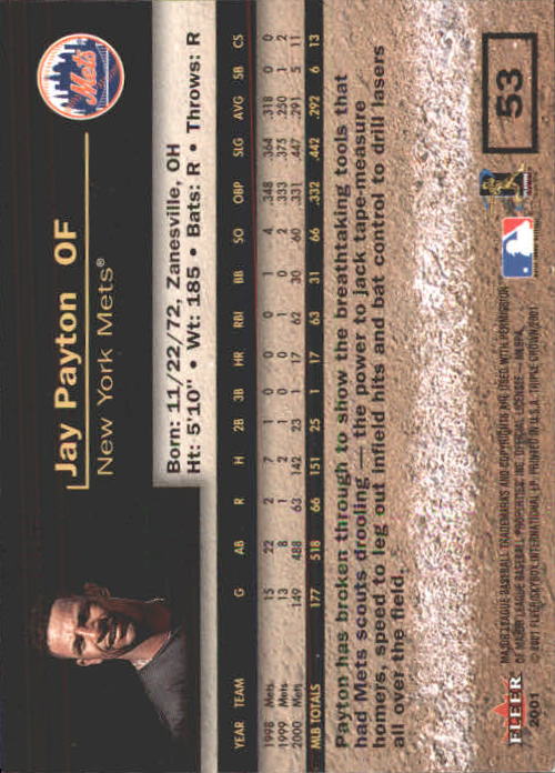 2001 Fleer Triple Crown Baseball "Main Set" Cards #1 to #150 - Picture 107 of 301