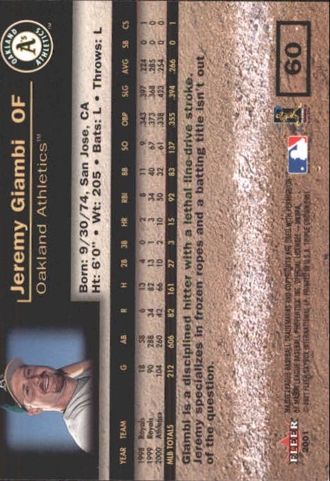 2001 Fleer Triple Crown Baseball "Main Set" Cards #1 to #150 - Picture 121 of 301