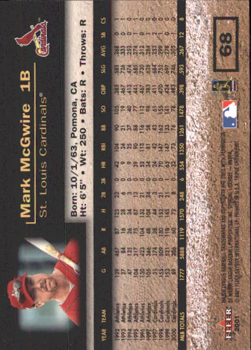 2001 Fleer Triple Crown Baseball "Main Set" Cards #1 to #150 - Picture 137 of 301