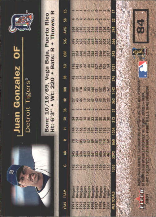 2001 Fleer Triple Crown Baseball "Main Set" Cards #1 to #150 - Picture 169 of 301