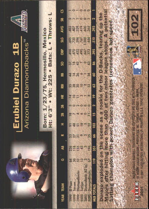 2001 Fleer Triple Crown Baseball "Main Set" Cards #1 to #150 - Picture 205 of 301