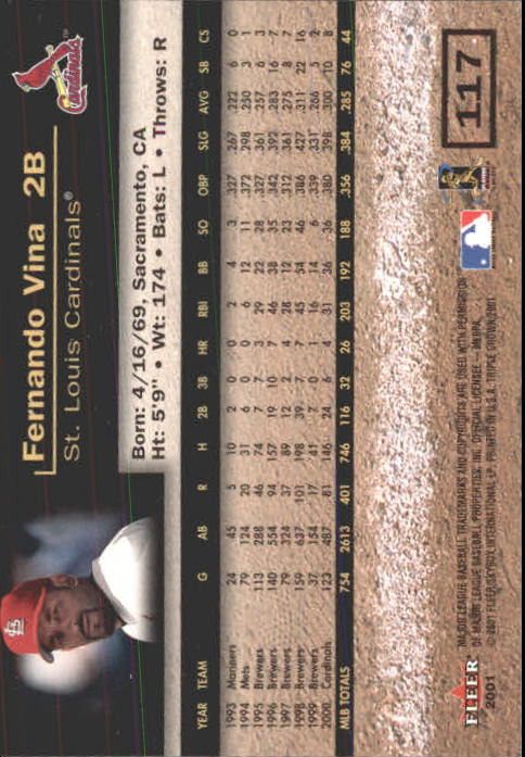 2001 Fleer Triple Crown Baseball "Main Set" Cards #1 to #150 - Picture 235 of 301