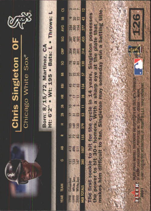 2001 Fleer Triple Crown Baseball "Main Set" Cards #1 to #150 - Picture 253 of 301