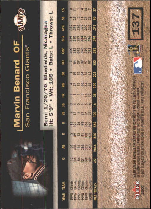 2001 Fleer Triple Crown Baseball "Main Set" Cards #1 to #150 - Picture 275 of 301