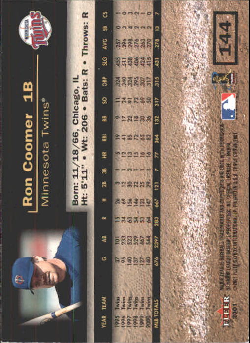 2001 Fleer Triple Crown Baseball "Main Set" Cards #1 to #150 - Picture 289 of 301